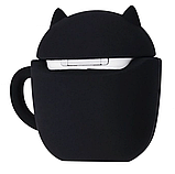 Чохол для навушників AirPods 1/2 Cup Cat чорний, фото 3