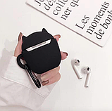 Чохол для навушників AirPods 1/2 Cup Cat чорний, фото 5