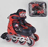 Детские Ролики Роликовые коньки раздвижные размер 30-33 Красный, колёса PU, Best Roller 40082-S