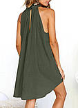 Плаття літнє пляжне, туніка пляжна хакі, фото 3