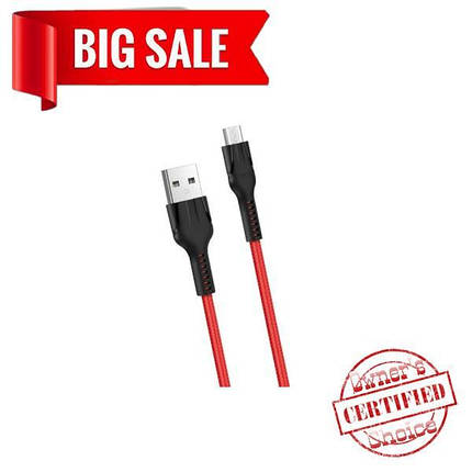 USB кабель Hoco U31 1,2m Micro красный, фото 2