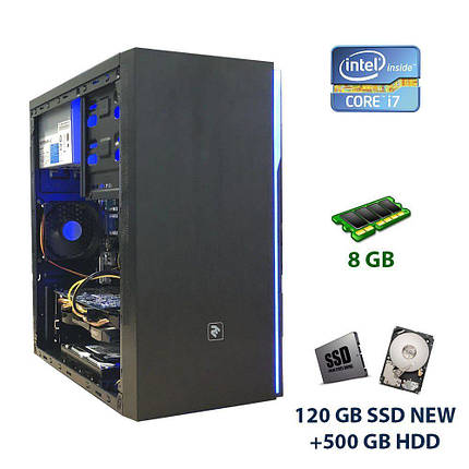 2E BASIS (RD859) RGB Tower NEW / Intel Core i7-860 (4 (8) ядра по 2.8 - 3.46 GHz) / 8 GB DDR3 / 120 GB SSD, фото 1