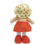М'яка іграшка лялька з вишитим обличчям, 36 см, помаранчева сукня (860869), фото 2