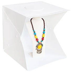 Світловий лайткуб (Photobox) з 2хLED підсвічуванням для предметної макрозйомки 42*41*40 см c сумкою White