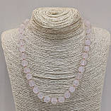 Кольє з натурального каменю Рожевий кварц, фото 4