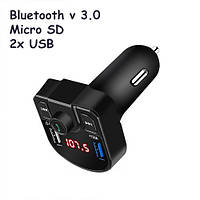 Автомобильный FM-модулятор M9 Bluetooth, Handsfree, 2x USB, MicroSD, 3.1А, 100327