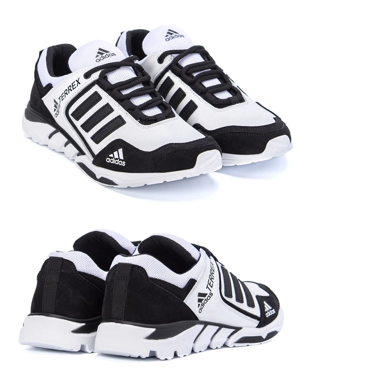 Чоловічі шкіряні кросівки Adidas (Адідас) Terrex White, чоловічі туфлі білі, повсякденні кеди. Чоловіче взуття, фото 1