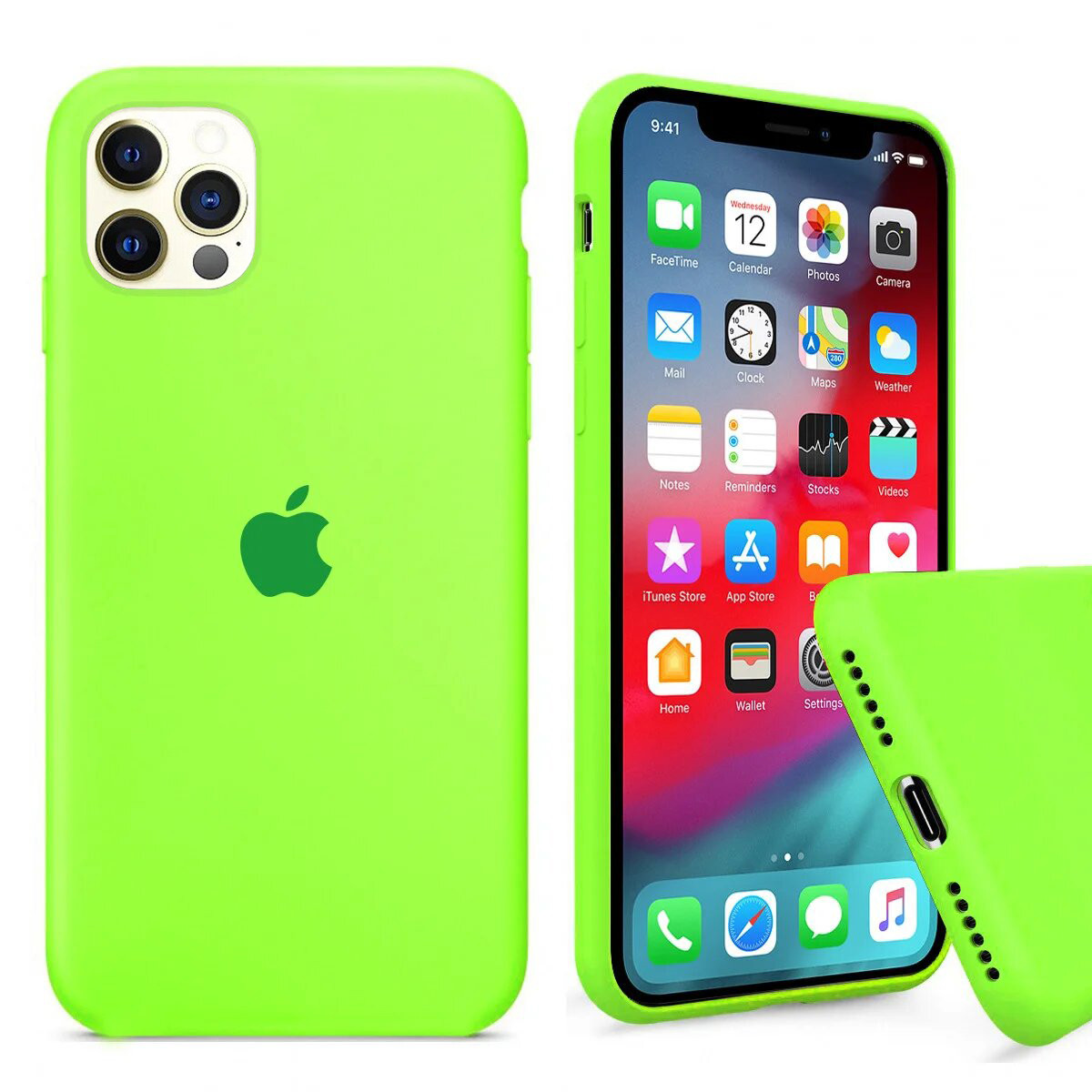Чохол Silicone FULL case для IPhone 12 Pro Party Green яскраво зелений