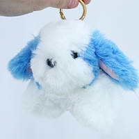 Брелок Собачка Кролик меховой пушистый мягкий на рюкзак сумку, 100616