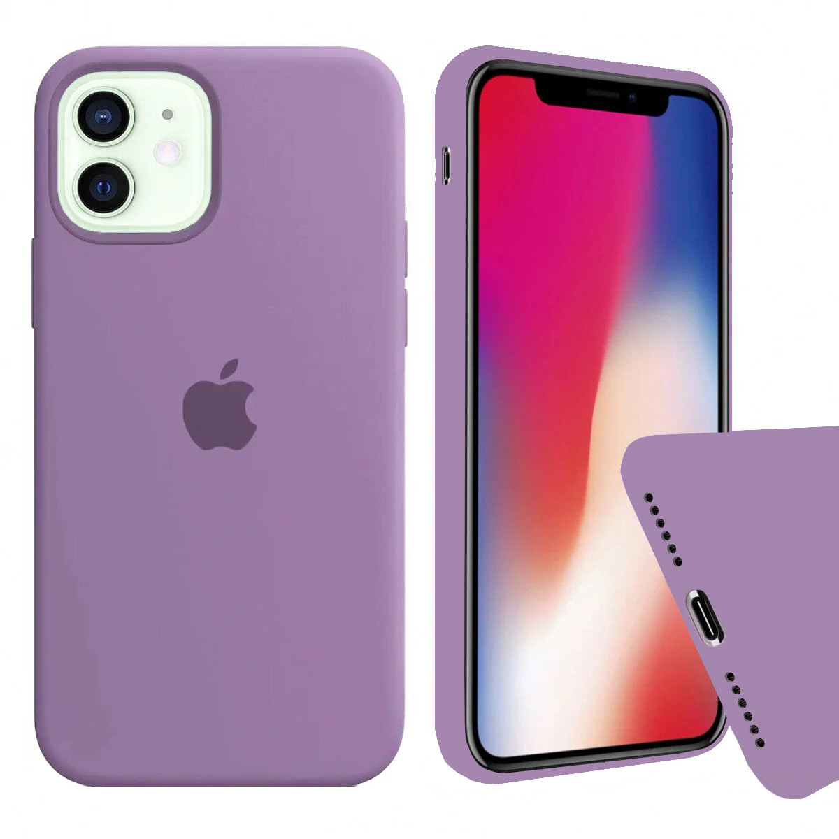 Чохол Silicone FULL case для IPhone 12 Mini Blueberry чорниця