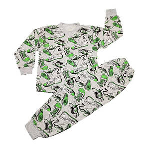 Дитяча тепла піжама для хлопчика з V-подібною горловиною кольорове начісування