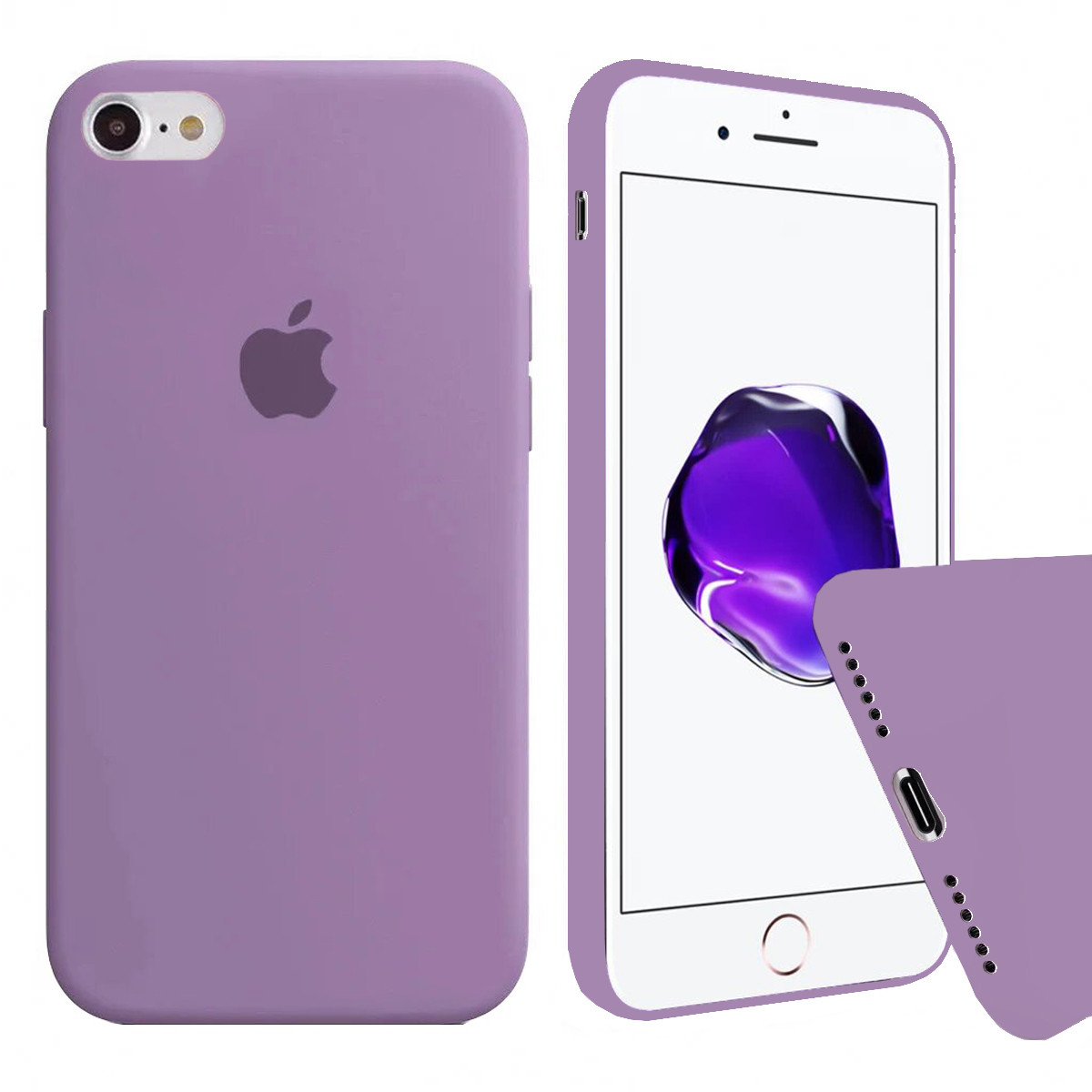 Чохол Silicone FULL case для IPhone 7 Blueberry чорниця