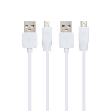 USB кабель Hoco X1 1m 2 шт. Micro белый, фото 2