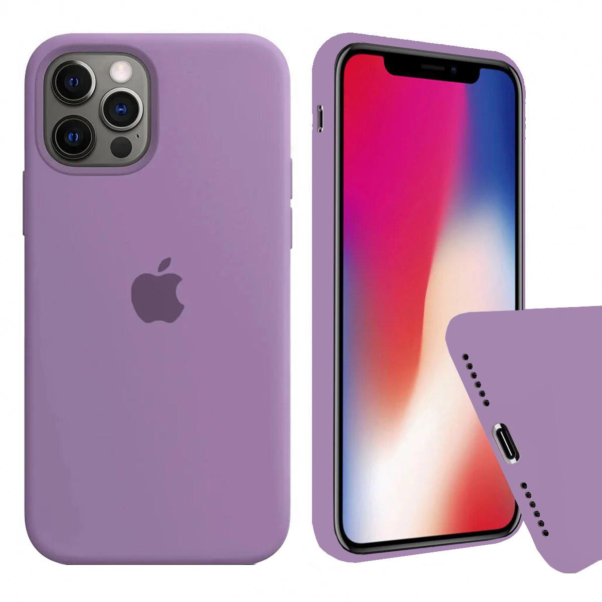 Чохол Silicone FULL case для IPhone 12 Pro Blueberry чорниця