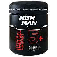 Гель для волос экстрасильной фиксации Nishman Ultra Hold Hair Gel Gum Effect 5+ 750 мл