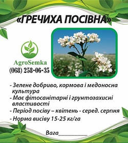 Насіння Гречиха( Гречка) посівна, 1кг