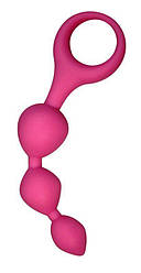 Анальні кульки живі трибал рожевий, кремній, Макс. діаметр 2 см