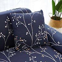 Декоративна наволочка для подушки синя сакура 45 х 45 Код 14-0000