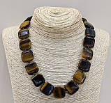 Кольє з натурального каменю Тигрове око., фото 4