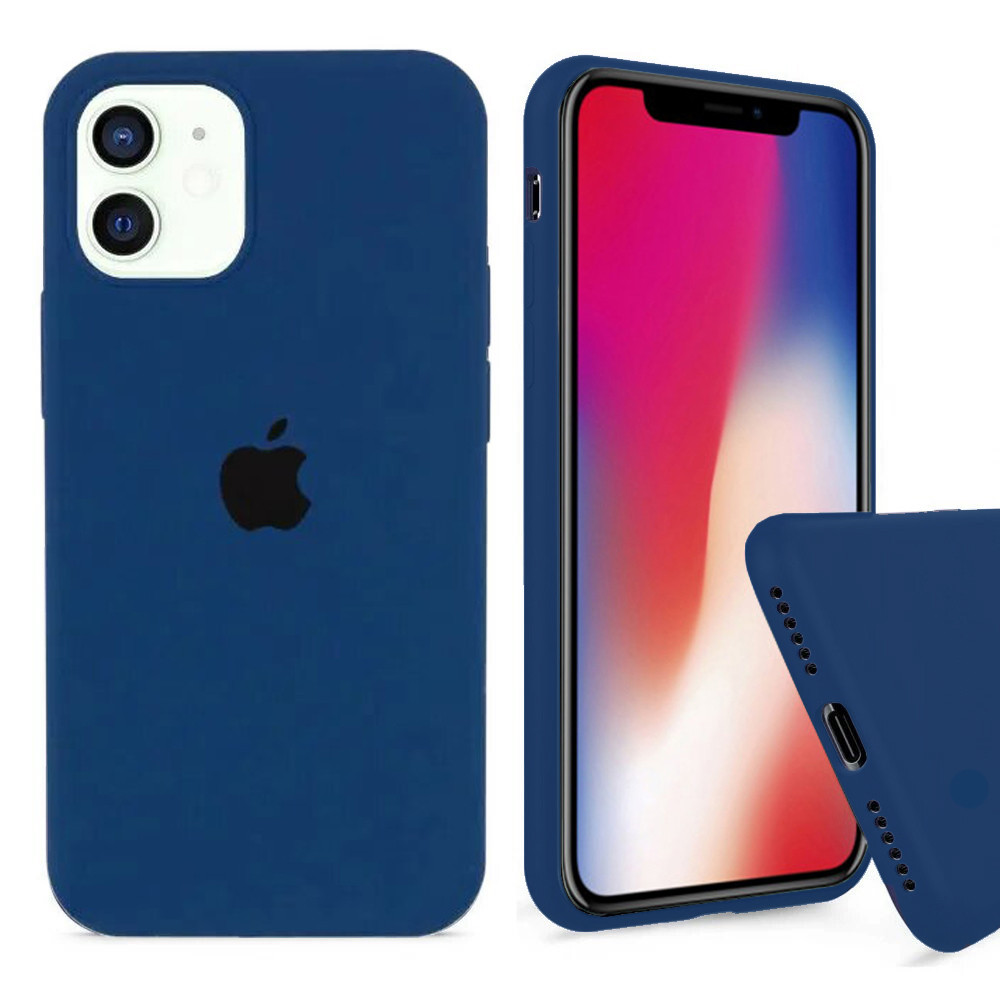 Чохол Silicone FULL case для IPhone 12 Mini Navy blue синій