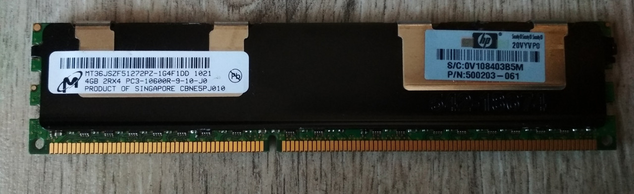 4gb DDR3 10600R 2Rx4 Micron 1333MHz PC3 RAM Серверна пам'ять