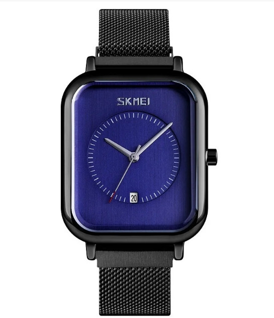 Класичний чоловічий наручний годинник Skmei 9207 Чорні з синім циферблатом, фото 1