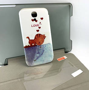 Samsung Galaxy S4 i9500 чохол книжка-кришка протиударний боковий з принтом love плівка, фото 4