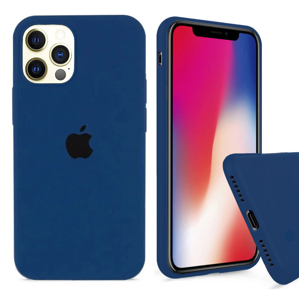 Чохол Silicone FULL case для IPhone 12 Pro Navy blue синій