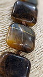 Кольє з натурального каменю Тигрове око., фото 3