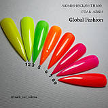 Помаранчевий кораловий неоновий люмінесцентний гель лак, що світиться в темряві для нігтів Global Fashion 8мл №6, фото 6