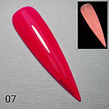 Рожевий неоновий люмінесцентний гель лак, що світиться в темряві для нігтів Global Fashion 8мл №7, фото 4