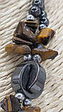 Кольє з натурального каменю Тигрове око., фото 3