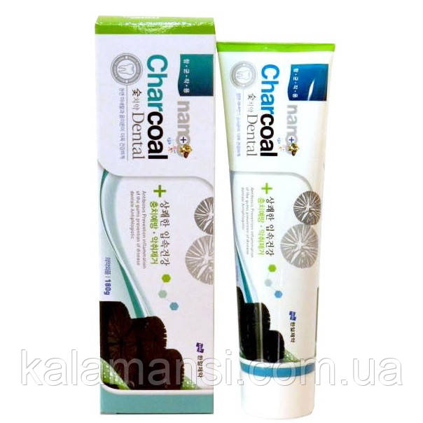 Зубная паста с серебром и бамбуковым углем HANIL NANOO Charcoal Dental ...
