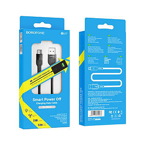 USB кабель Borofone BU17 Micro 1,2m 2.4A чёрный, фото 2
