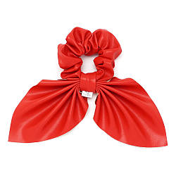 Гумка для волосся Твіллі з хусткою з еко- шкіри червоний