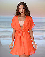 Коротка пляжна туніка 206, колір -помаранчевий. Розмір 46-48