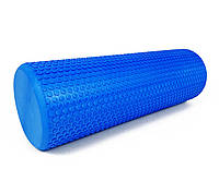 Ролик масажний Foam Roller піна EVA 45 см синій