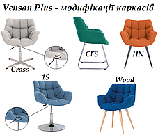 Крісло м'яке поворотне Vensan plus 1S chrome тканина Palladium PL-05 (Новий Стиль ТМ), фото 3