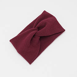 Пов'язка-чалма з трикотажної тканини бордового кольору