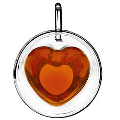 Набір чашок з подвійними стінками CON BRIO серце скляних 230 мл - 2 шт 8923-2CB