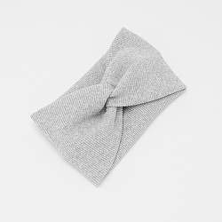 Пов'язка-чалма з трикотажної тканини сірого кольору