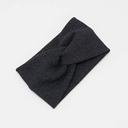 Пов'язка-чалма з трикотажної тканини темно-сірого кольору