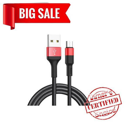 USB кабель Hoco X26 1m Micro чёрно-красный, фото 2