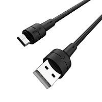 Очень мягкий и прочный силиконовый кабель micro-USB Borofone BX30 черного цвета