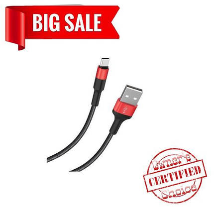 USB кабель Hoco X26 1m Type-C чёрно-красный, фото 2