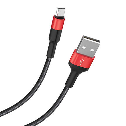 USB кабель Hoco X26 1m Type-C чёрно-красный, фото 2