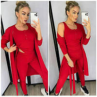 Женский повседневный прогулочный костюм тройка в спортивном стиле