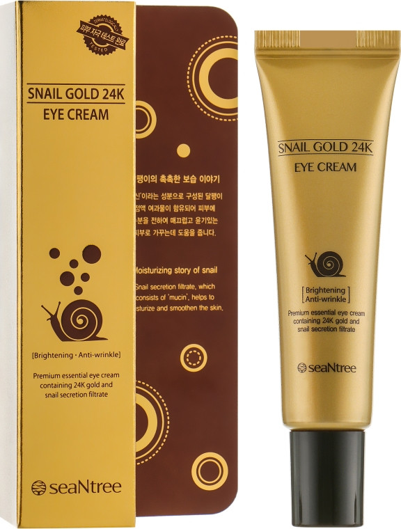 Антивіковий равликовий крем для очей з золотом SeaNtree Snail Gold 24K Eye Cream 20 г (8809476692465), фото 1