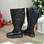 Чоботи жіночі чорні шкіряні на товстій підошві. Батал!, фото 3