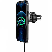 Автомобильный держатель с беспроводной зарядкой MagSafe 15W быстрая зарядка для iPhone 12 / 12 Pro